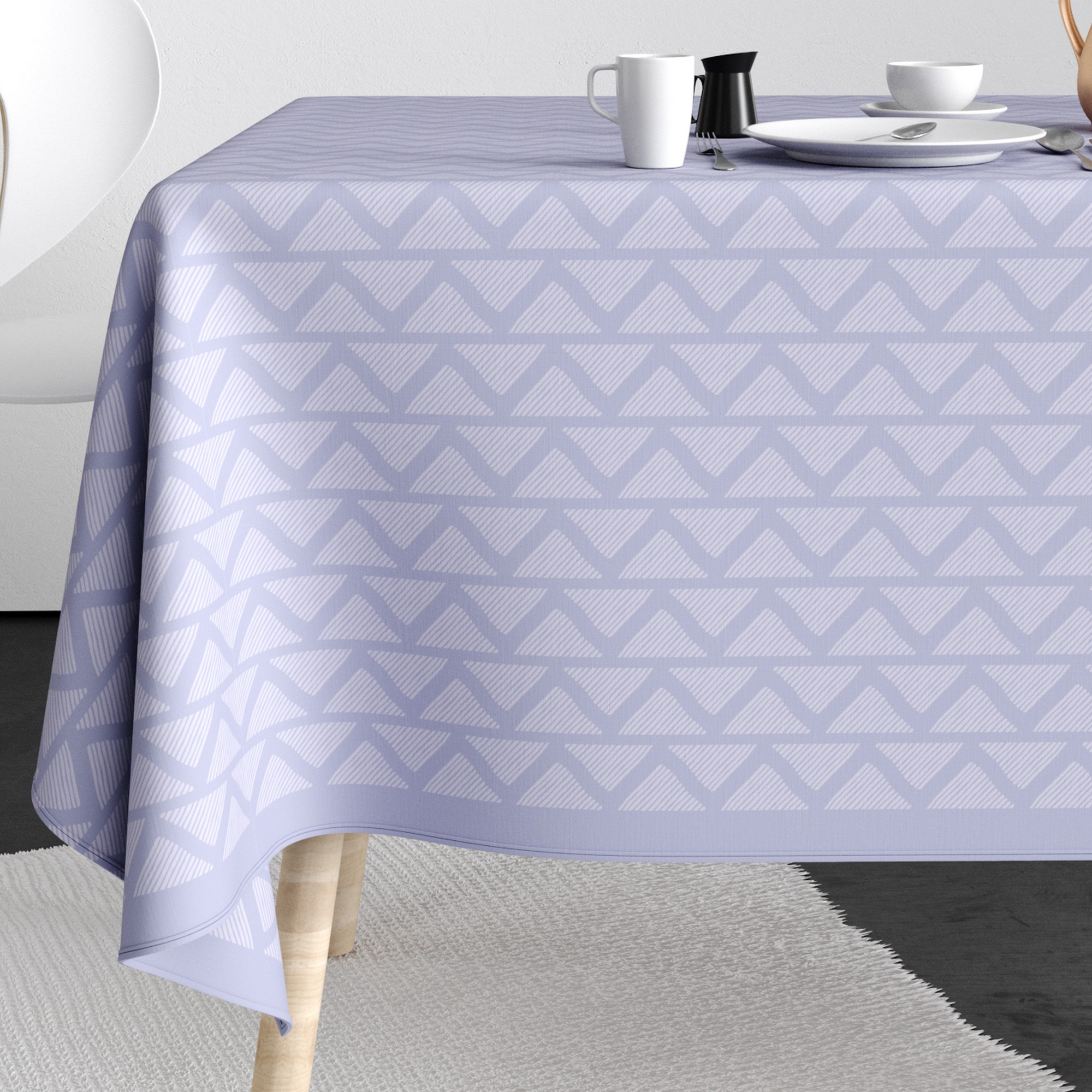 Nappe rectangulaire anti tache Coton Tana Glycine, EDEN