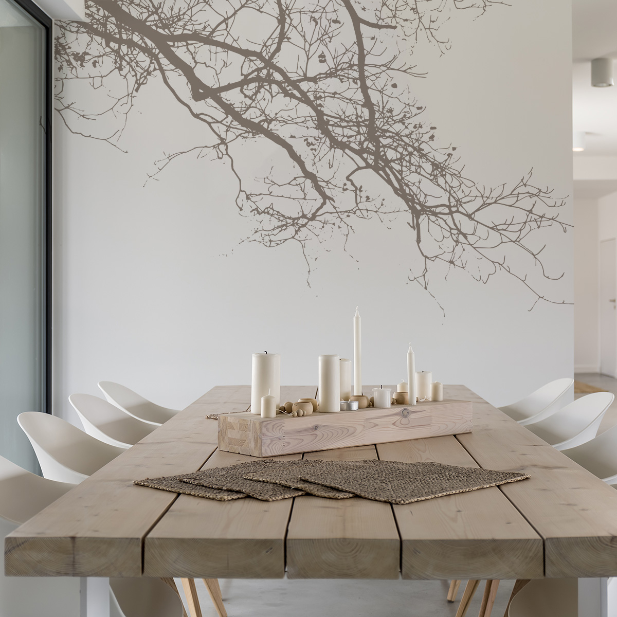 Papier peint panoramique Abstract Branch, Brun foncé 300 x 250cm, ACTE DECO