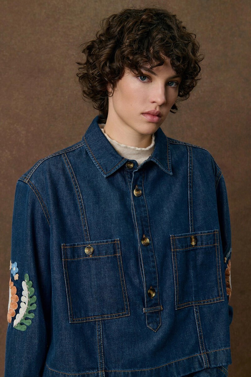 Chemise en denim avec broderies, ILA, LOUISE MISHA