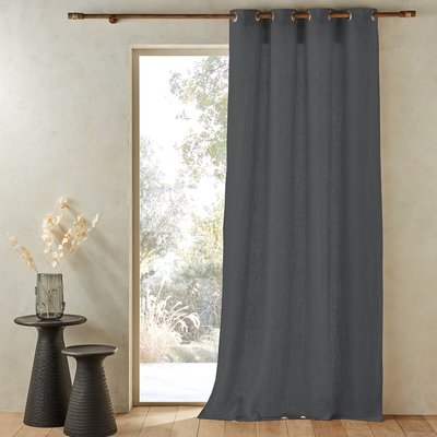 Private Pre-Washed Single Linen Curtain with Eyelets AM.PM
