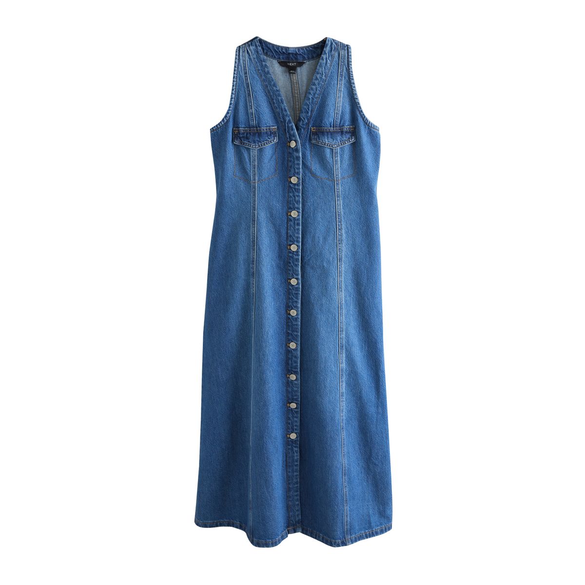 Robe mi-longue sans manches en denim, NEXT