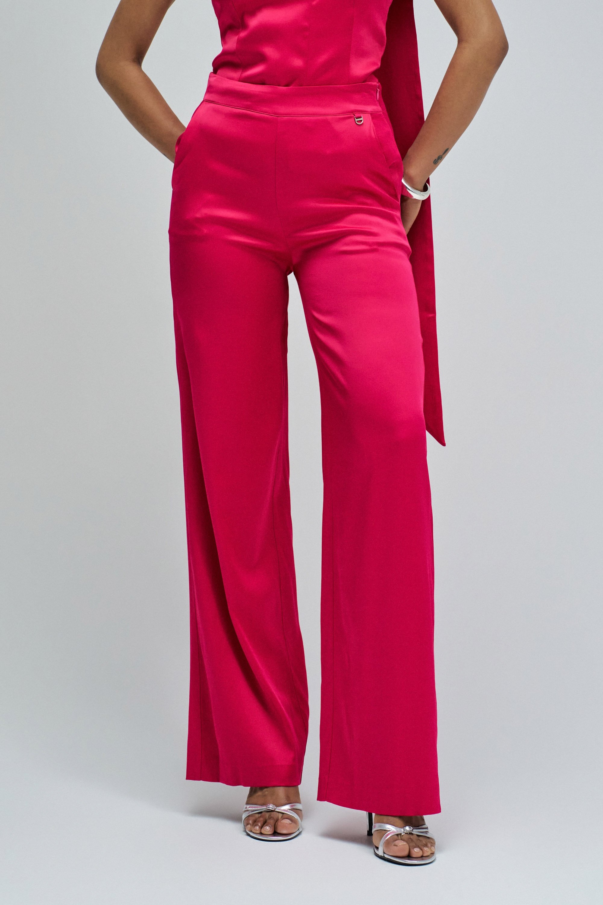 PANTALONS SATINÉS À JAMBES LARGES, SALSA JEANS