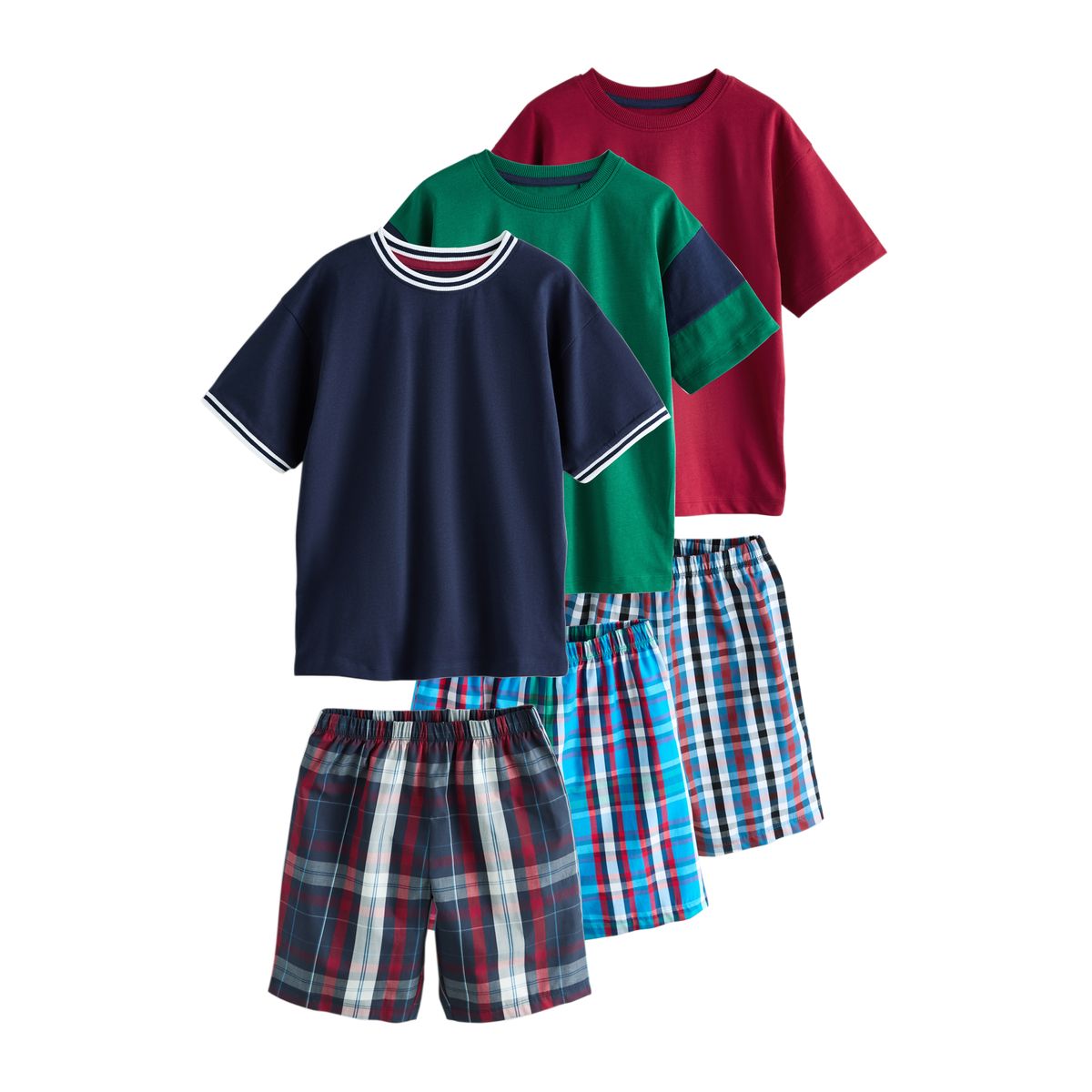 Pyjama short à carreaux, lot de 3, NEXT