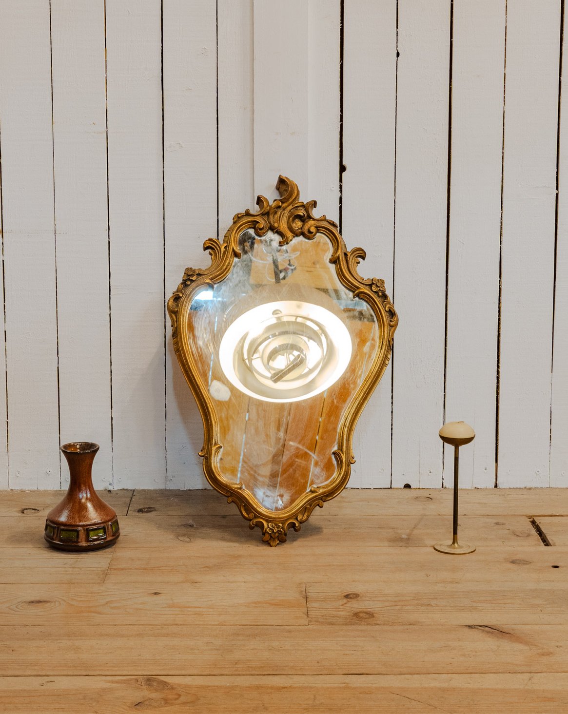 Miroir en résine doré Georges N°1525 - Bon état, DEBONGOUT