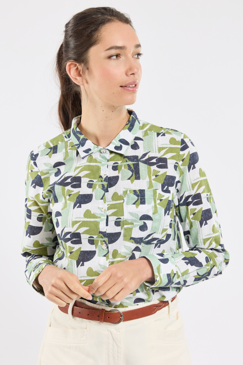 Chemisier imprimé en coton CREWLINE, BERMUDES
