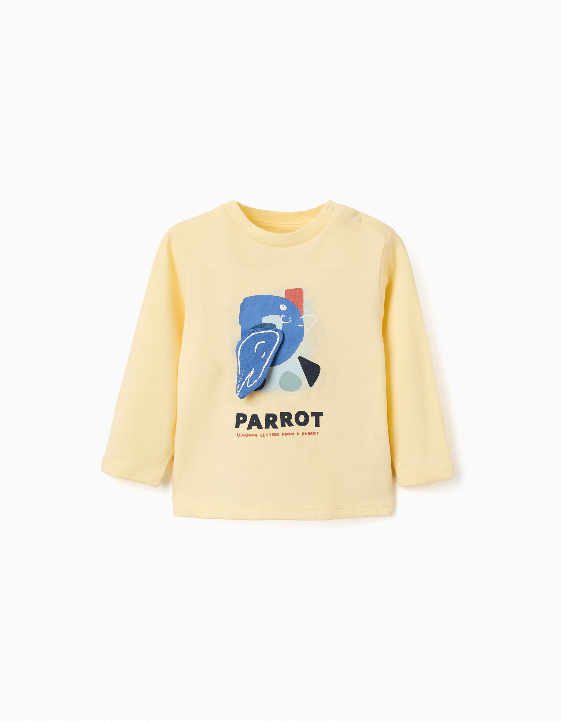 T-shirt en coton à manches longues avec imprimé perroquet, ZIPPY