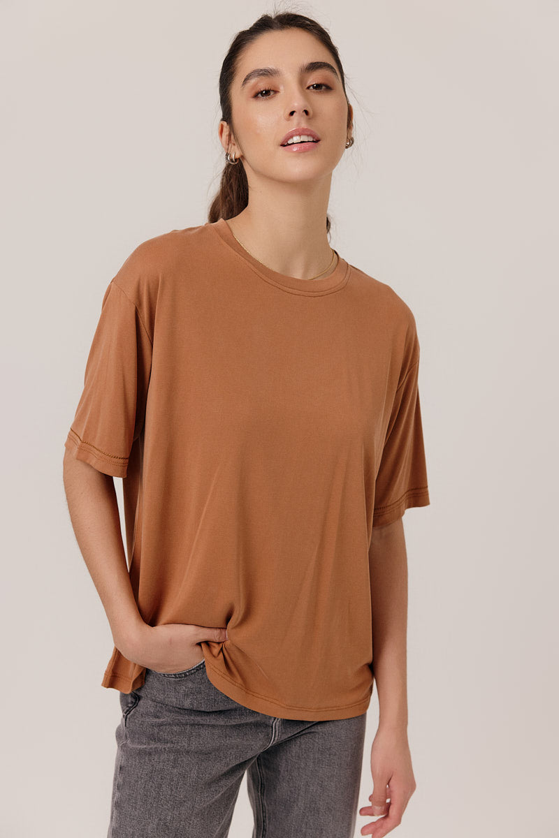 T-shirt à manches courtes col rond coupe droite SUZIE, ARTLOVE