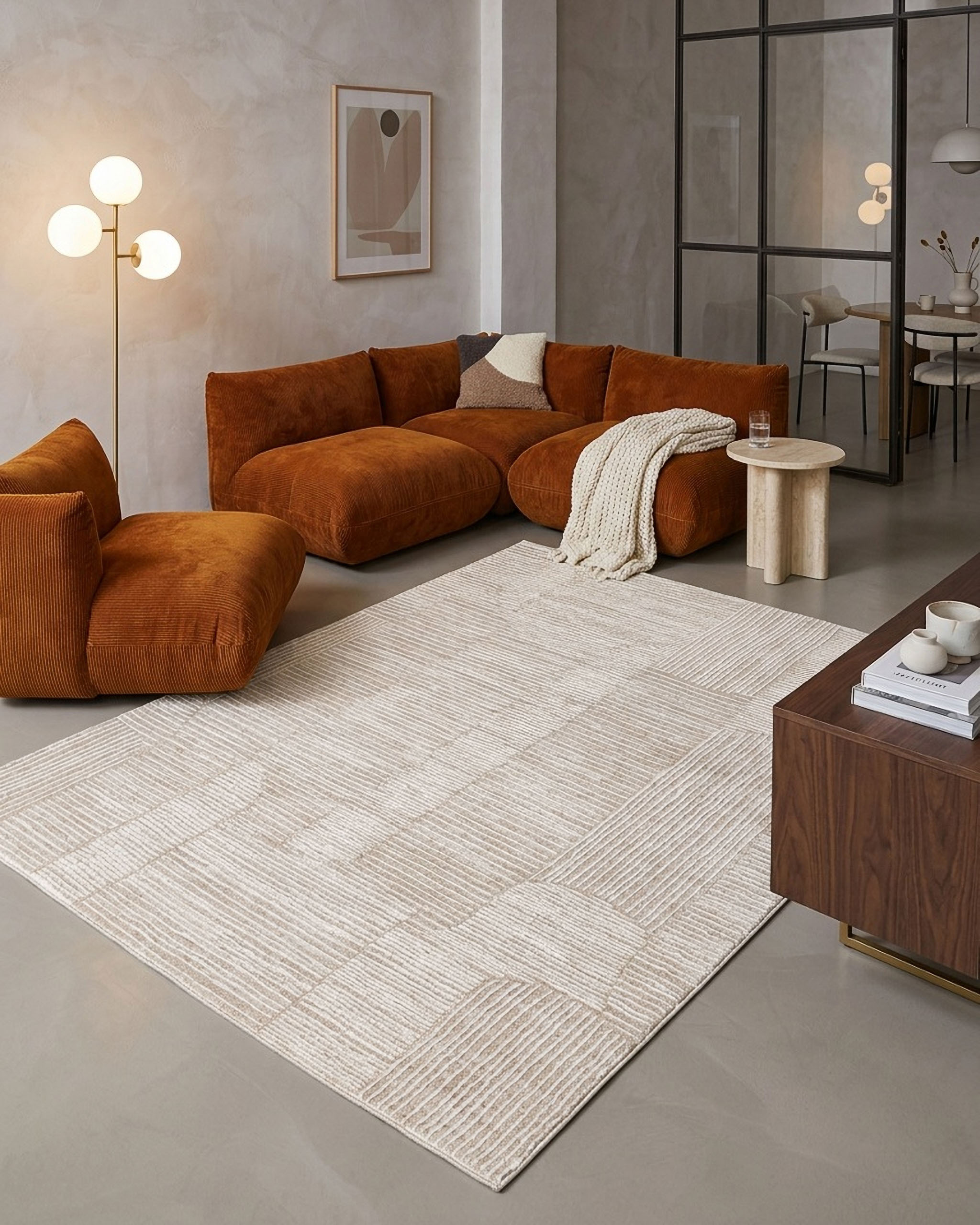 WECONhome Raymond par Esprit, tissé machine, tapis poils courts, motif rayé avec effet relief, certifié OEKO-TEX® , Raymond, ESPRIT