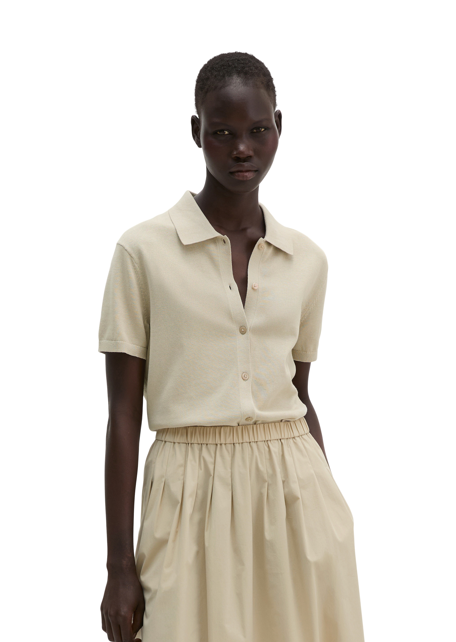 Cardigan style polo regular en fil de coton pur, MARC O'POLO