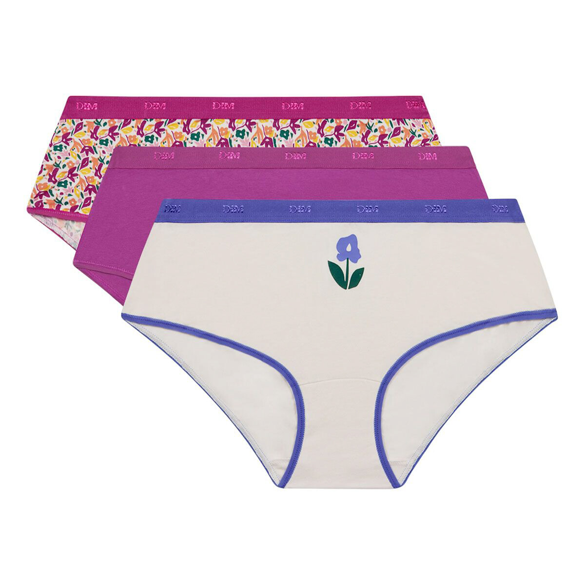 Pack of 3 les pockets knickers in stretch cotton Dim