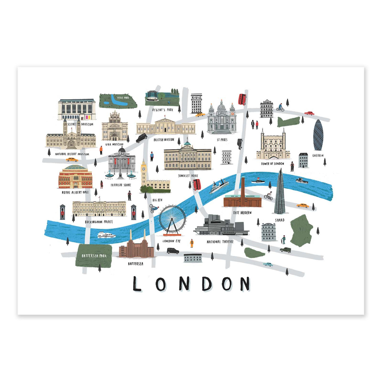 Affiche d'art - London Map - Alex Foster, WALL EDITIONS