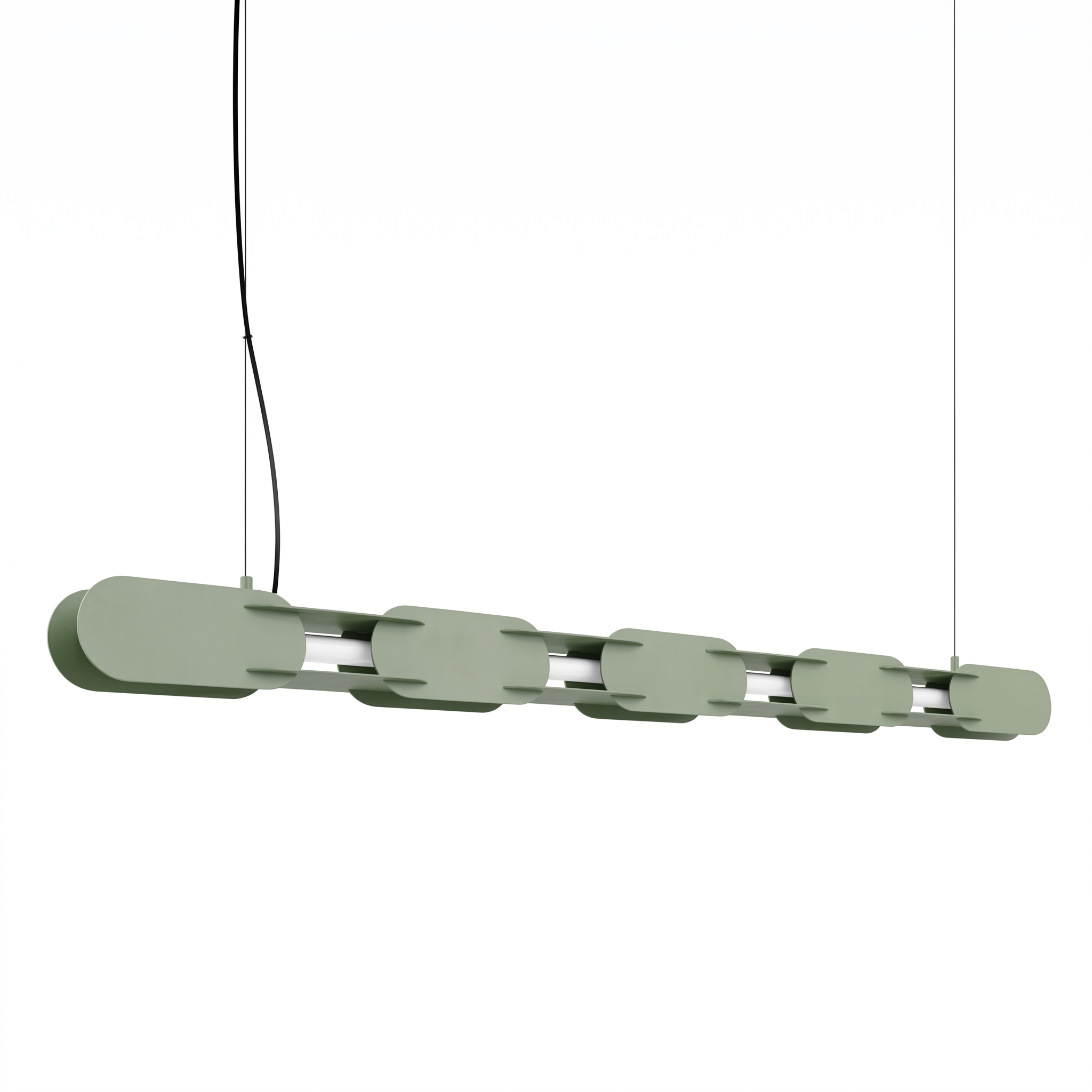 Suspension Acier Vert Olive LED 1 Chain, EDEN