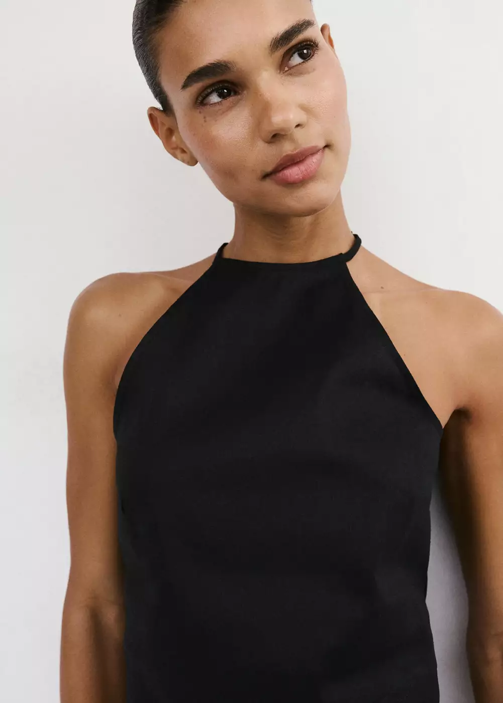 Top halter en lin et coton, MANGO