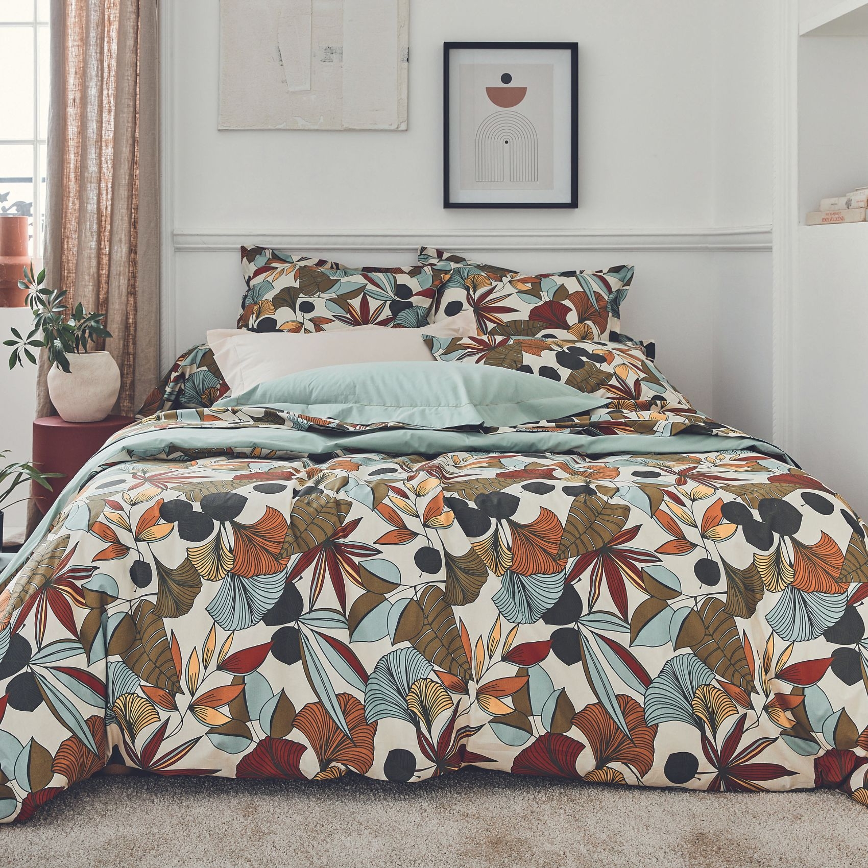 Parure de couette en percale de coton esprit nature, TRADILINGE