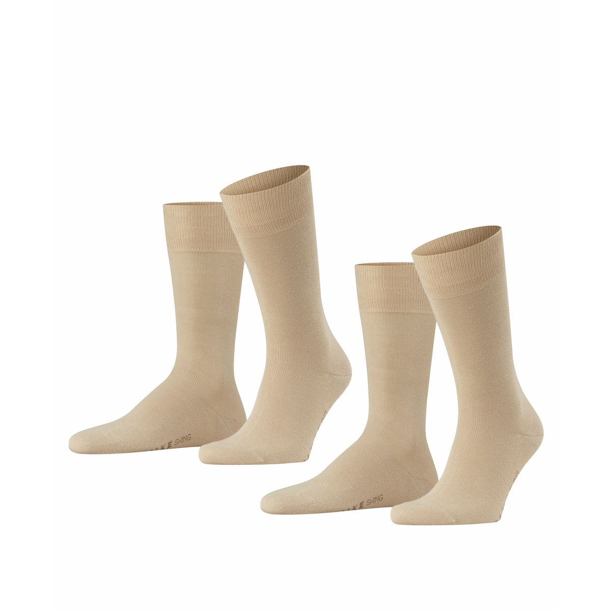 FALKE Swing 2-Pack Chaussettes Homme Coton Noir Gris Plus De Couleurs Renforcées Fines Sans Motif Pour Hiver Ou Été Lot De 2 Paires