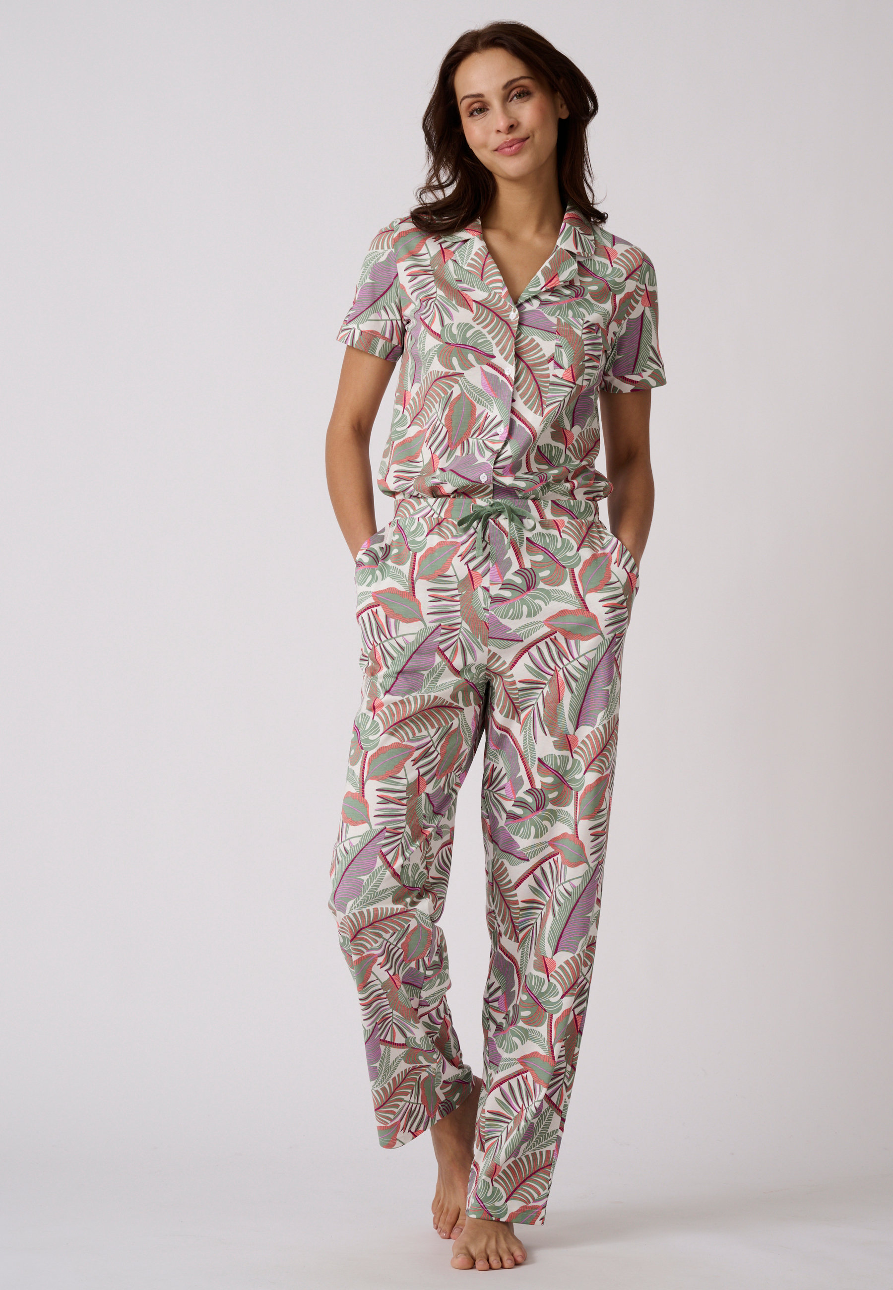 Pantalon de pyjama en maille jersey pur coton, DAMART