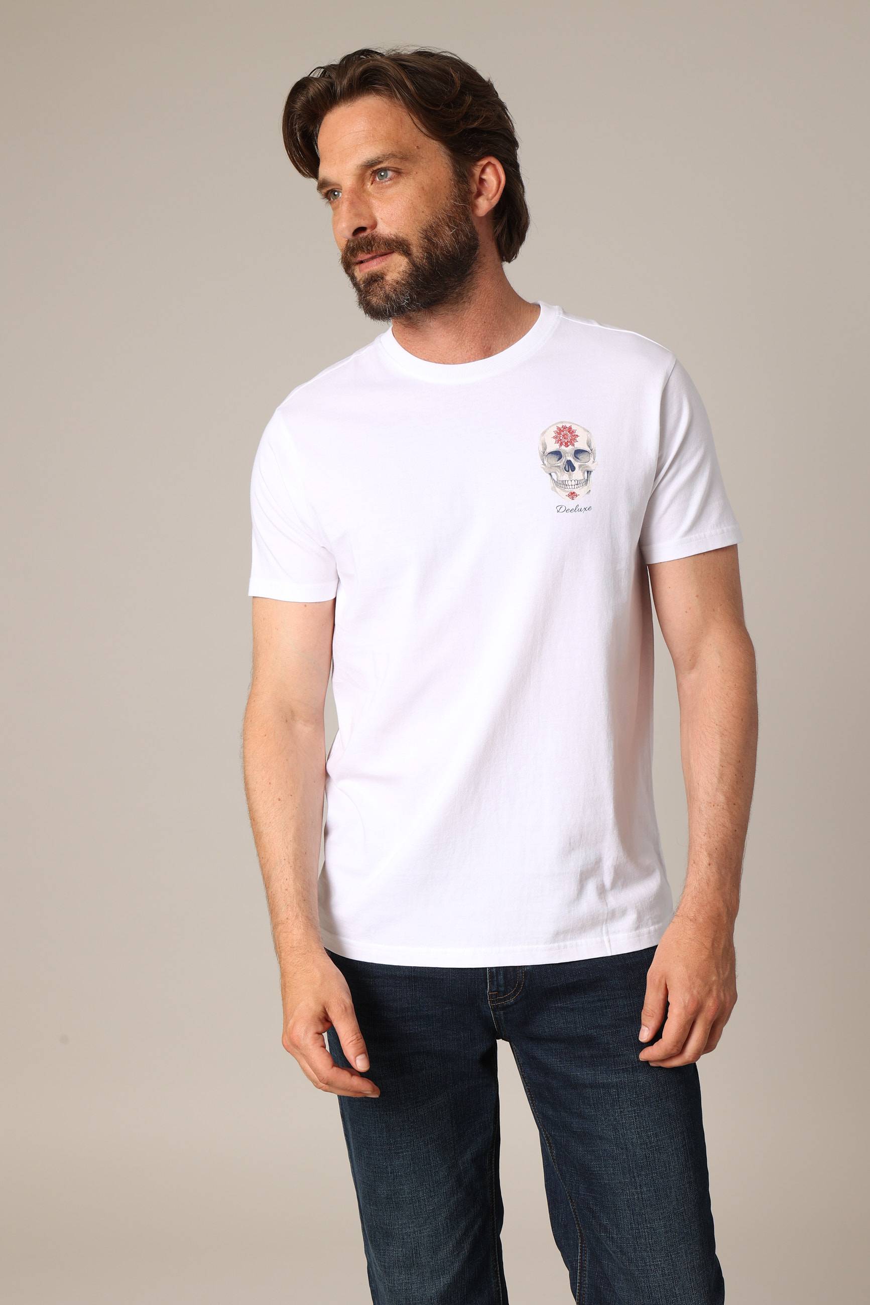 T-shirt imprimé tête de mort et mandala en 100% coton MANDOU, DEELUXE