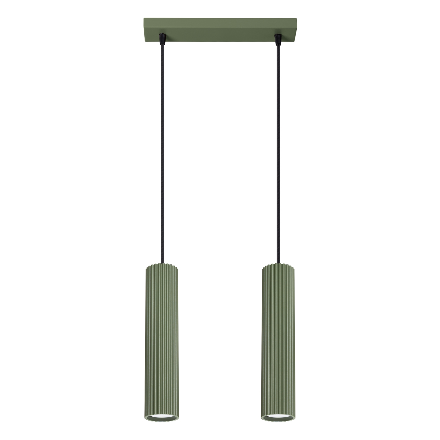 Suspension Aluminium Vert Olive GU10 2 Karbon, EDEN
