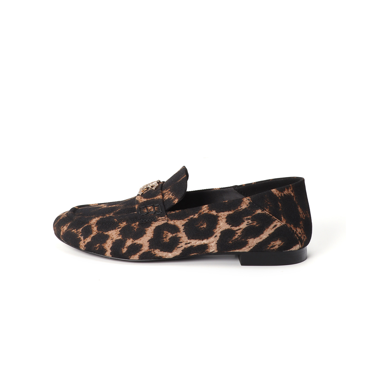 Mocassins imprimé léopard avec détail bijou, LOLA CASADEMUNT