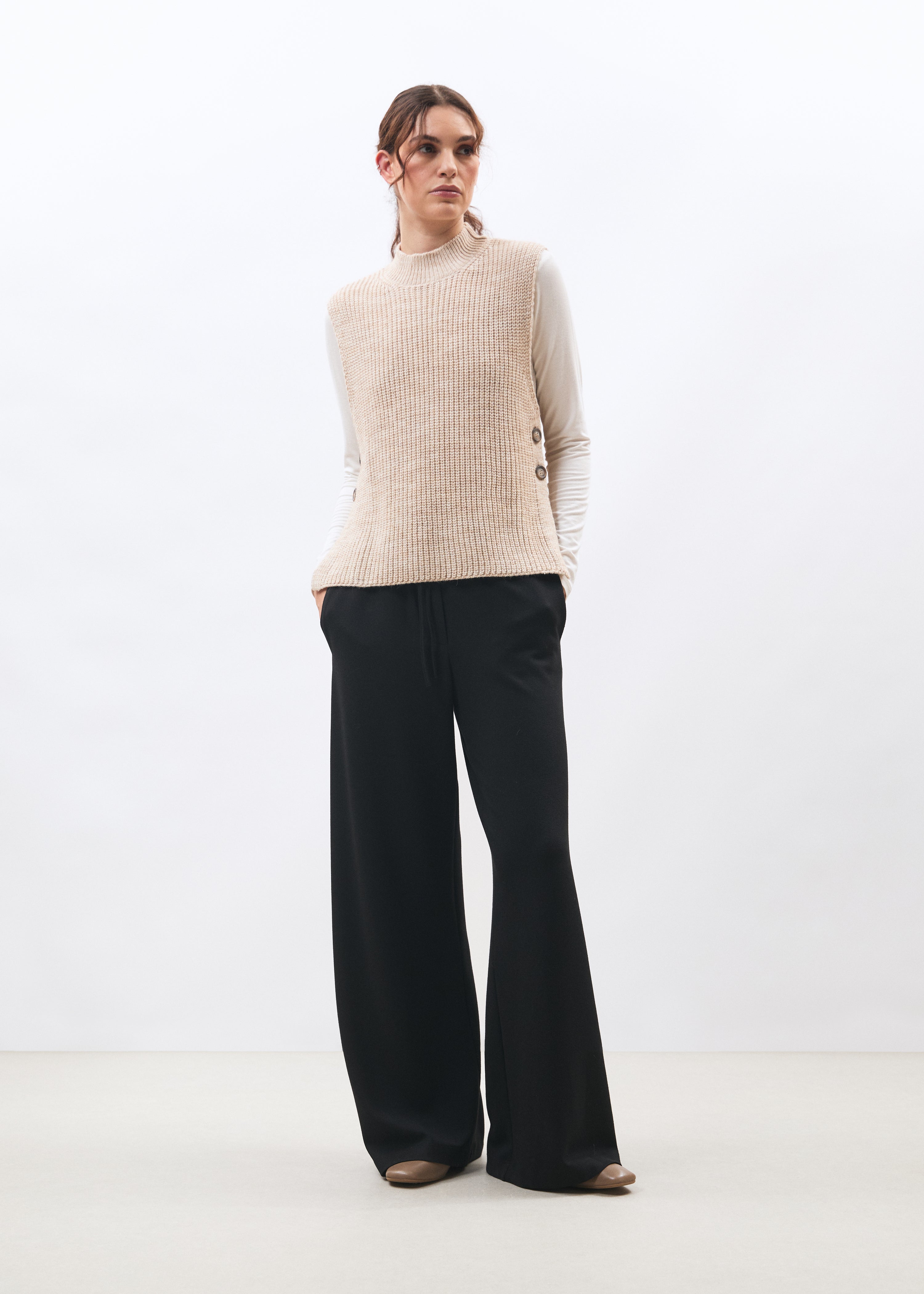 Pantalon large taille élastiquée, HUMILITY