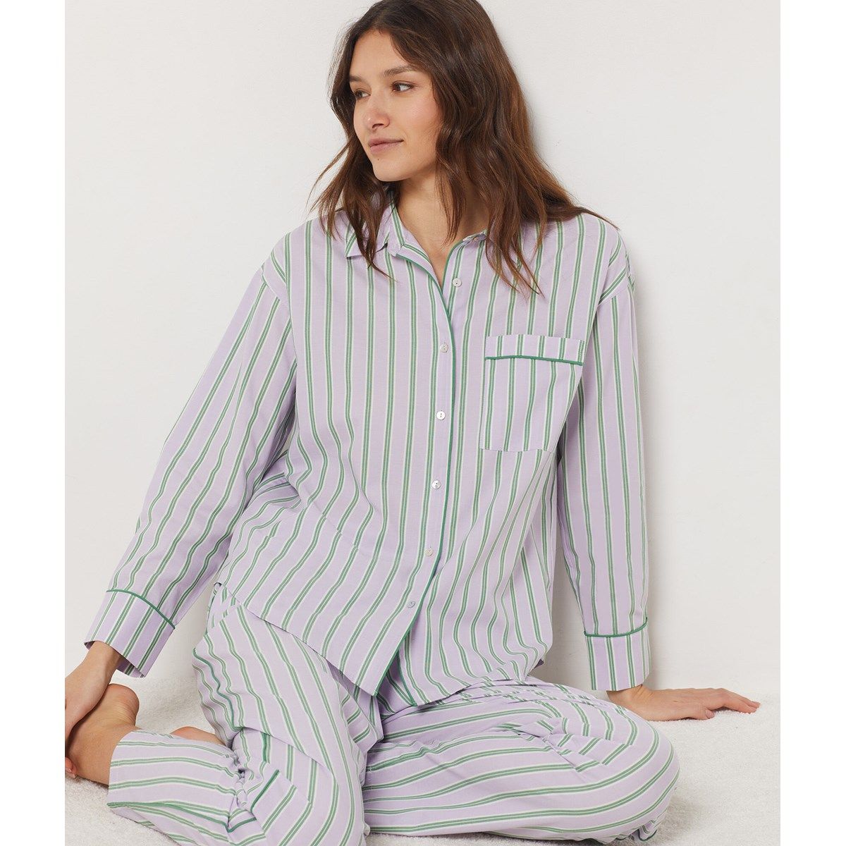 Pyjama chemise store femme coton