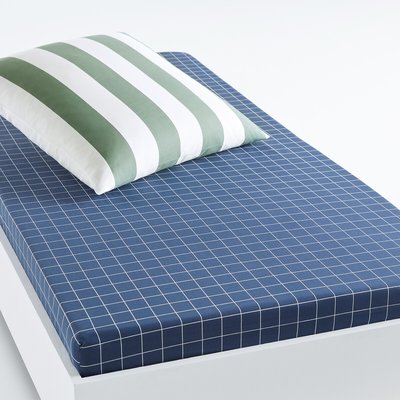 Paco Checked 30% Recycled Cotton Fitted Sheet LA REDOUTE INTERIEURS