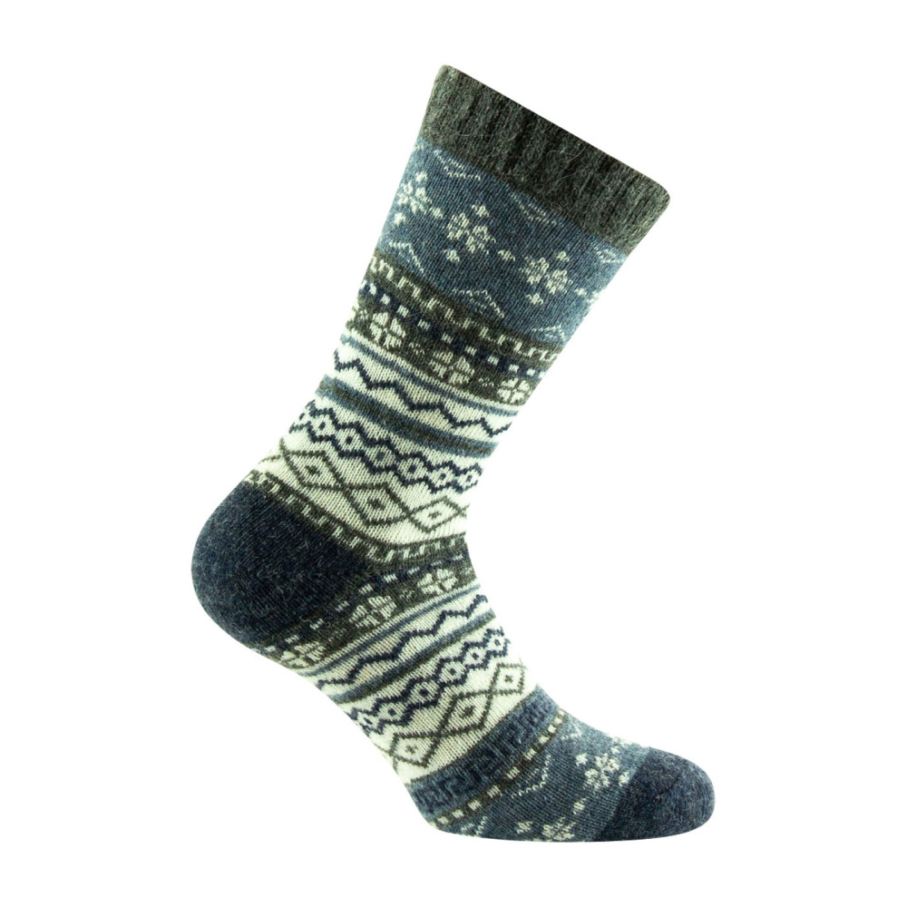 Mi-chaussette femme KINDY en laine acrylique – Jacquard, KINDY
