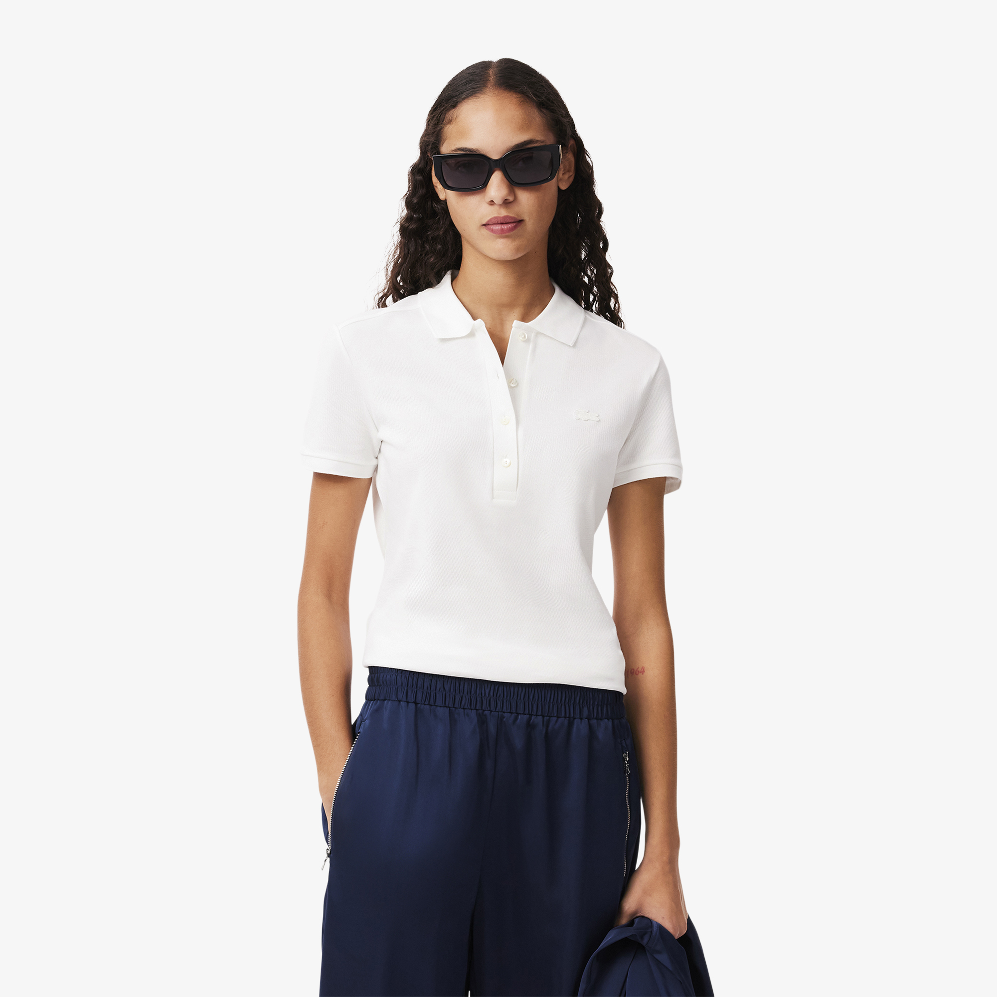 Polo L.12.D slim fit en mini piqué stretch, LACOSTE