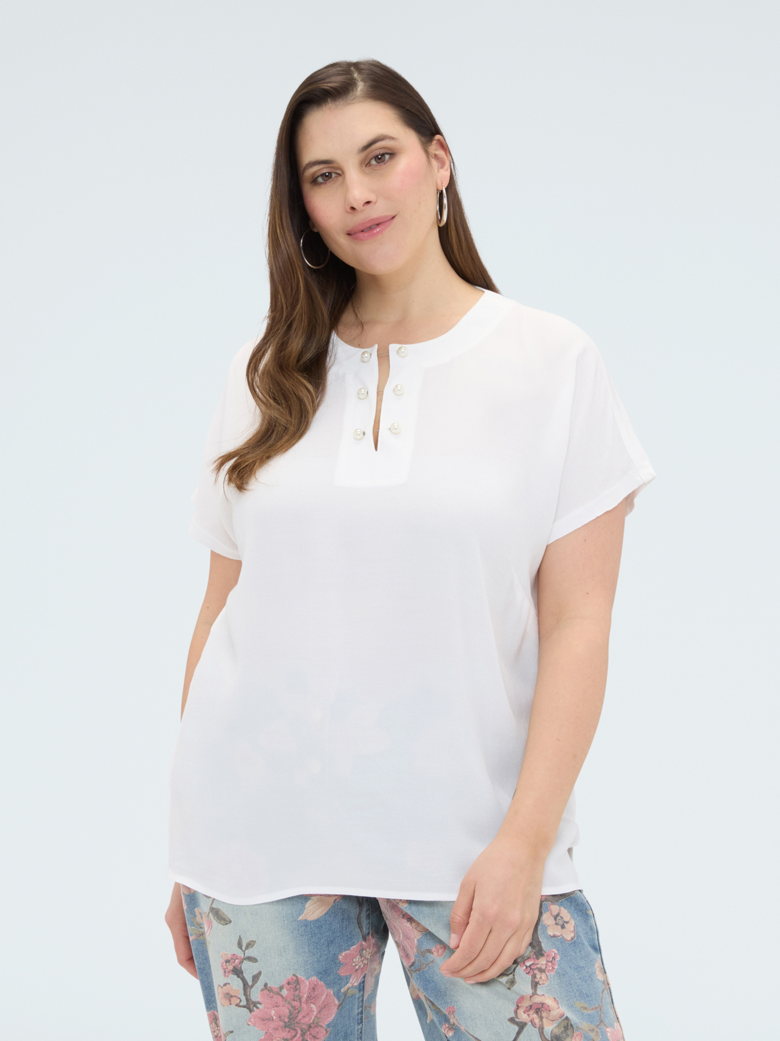 T-shirt avec détail perles, FIORELLA RUBINO