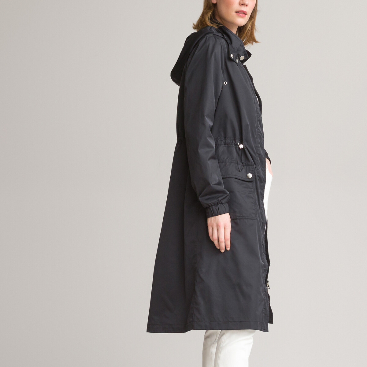 Image of Recycled Mid-Length Mid-Season Parka with Hood