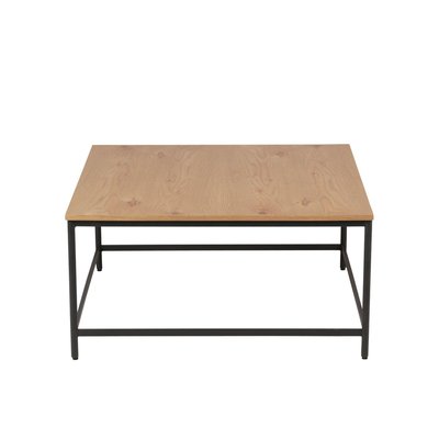 Table basse carrée bois et métal 80 cm Allure ZAGO