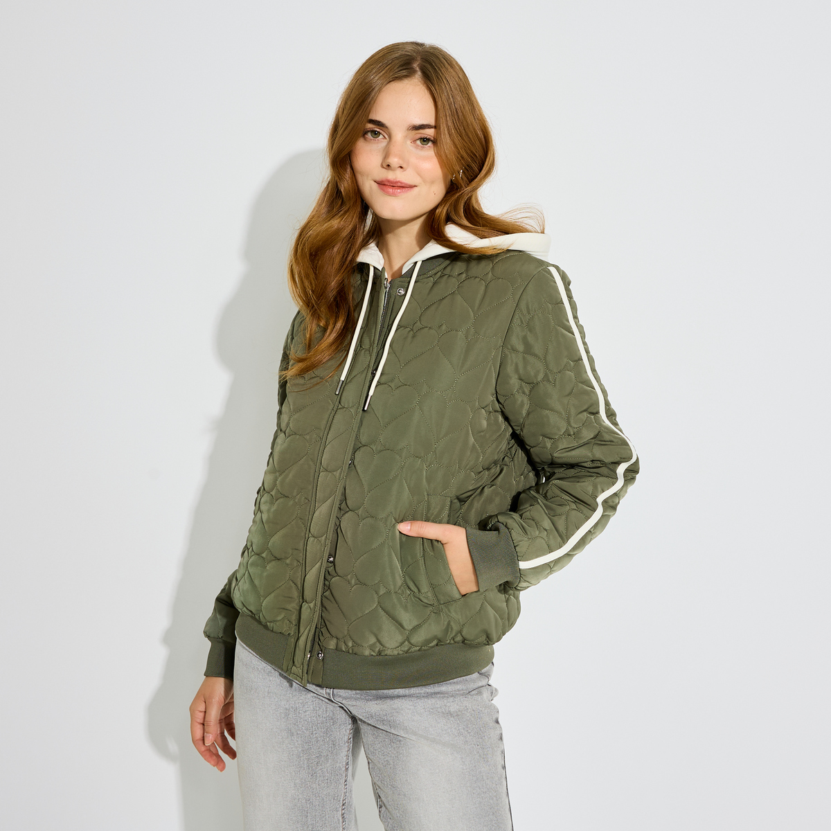 Blouson matelassé à capuche, GRAIN DE MALICE