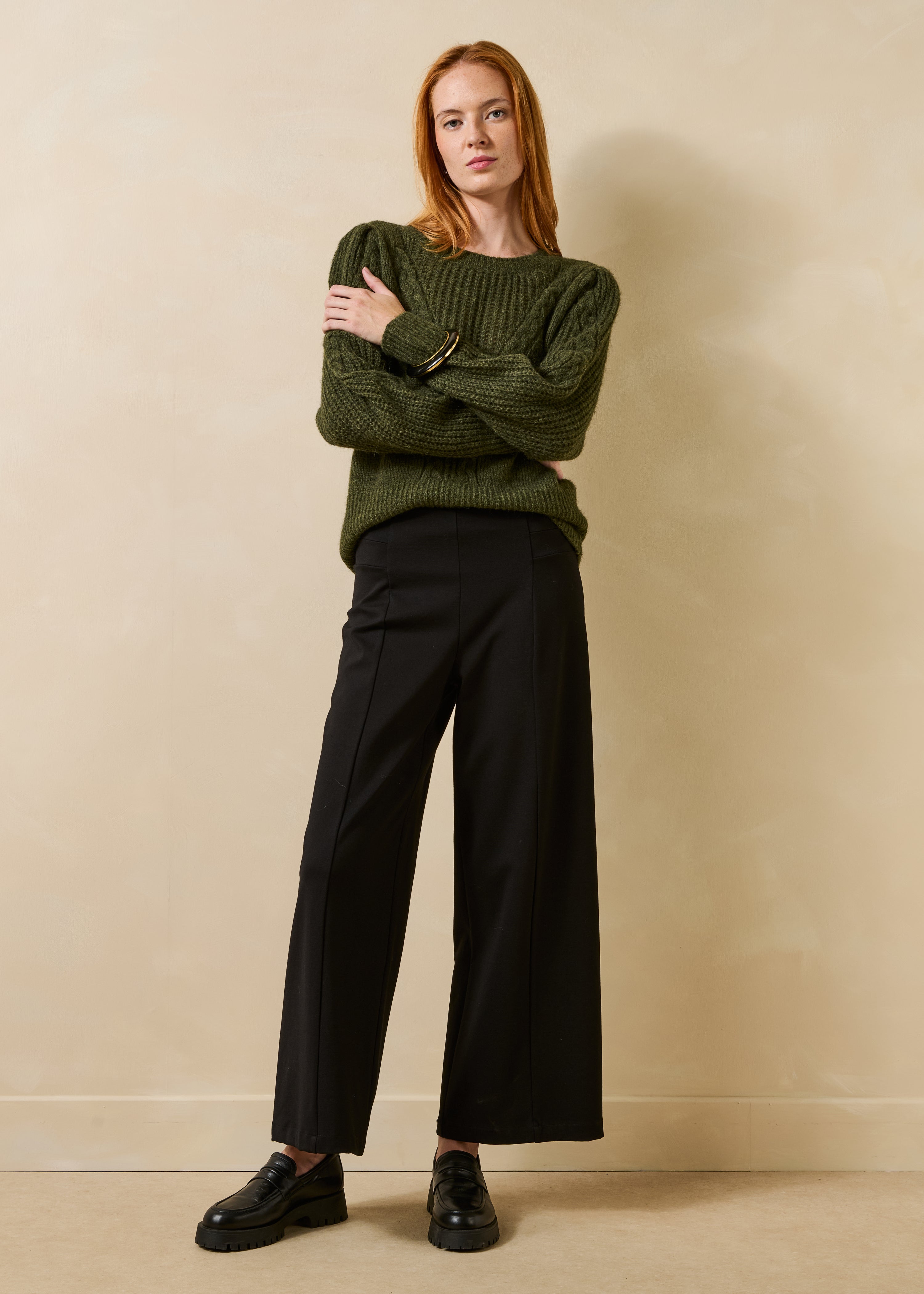 Pantalon cropped en jersey milano, LA FEE MARABOUTEE