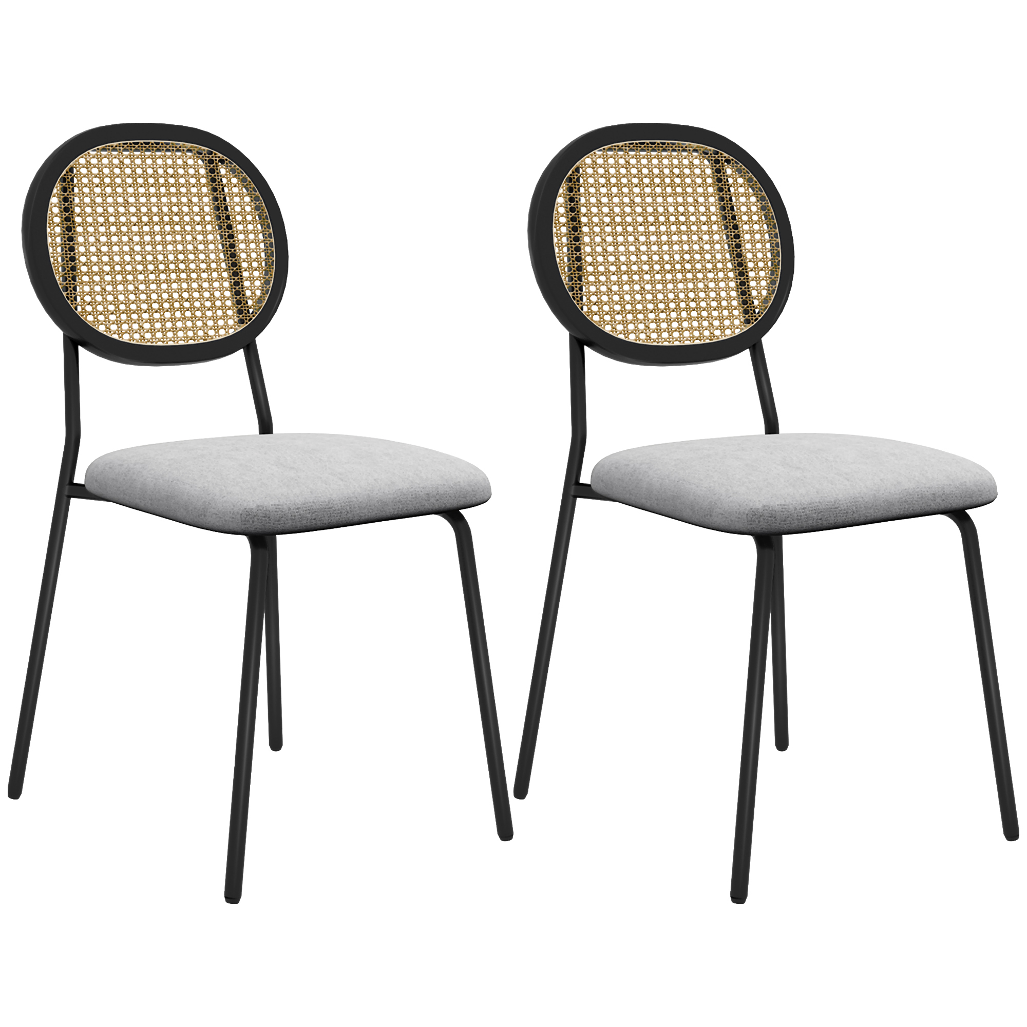 Chaise de salle à manger Polyester Gris, HOMCOM