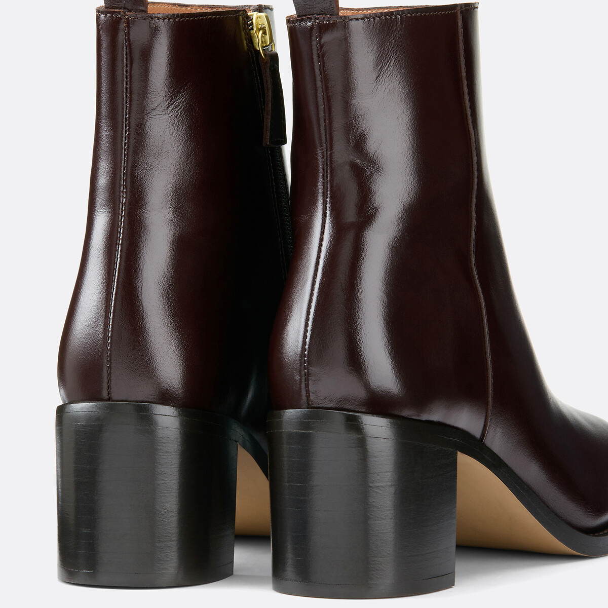 La Redoute Collections Botines de tacón en piel lisa, Signature FAUSTINE — foto 3
