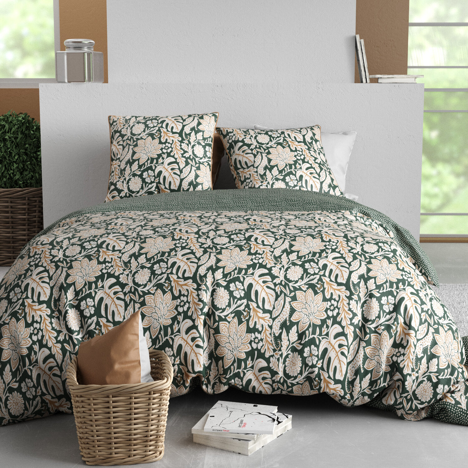 Parure housse de couette en coton imprimée, Nour, C DESIGN HOME TEXTILE