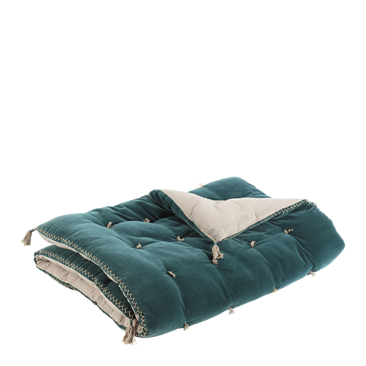 Futon en velours, BLANC D’IVOIRE
