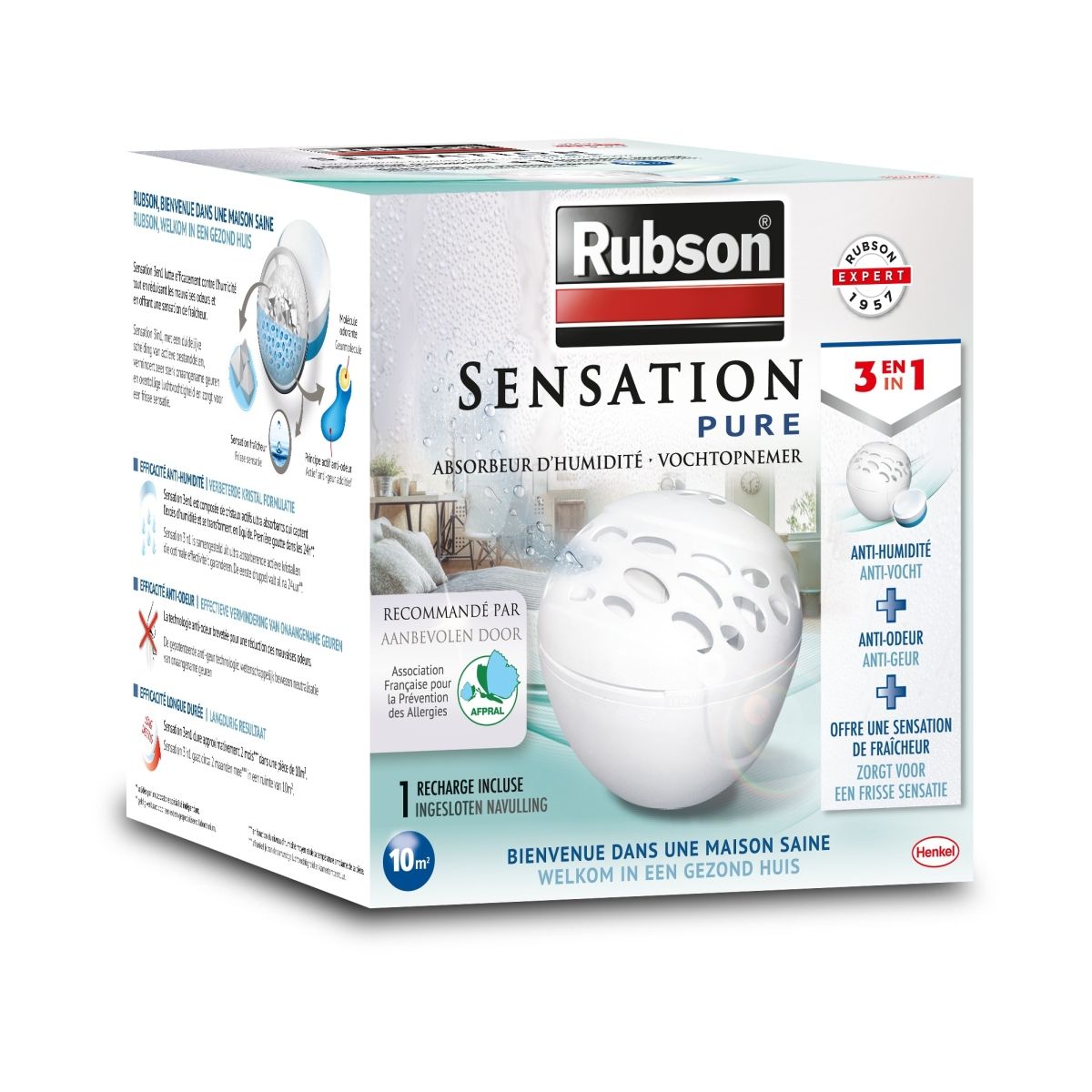 Recharge Classic Rubson - 1 kg - 4 dont 1 gratuite de Recharge pour  absorbeur d'humidité