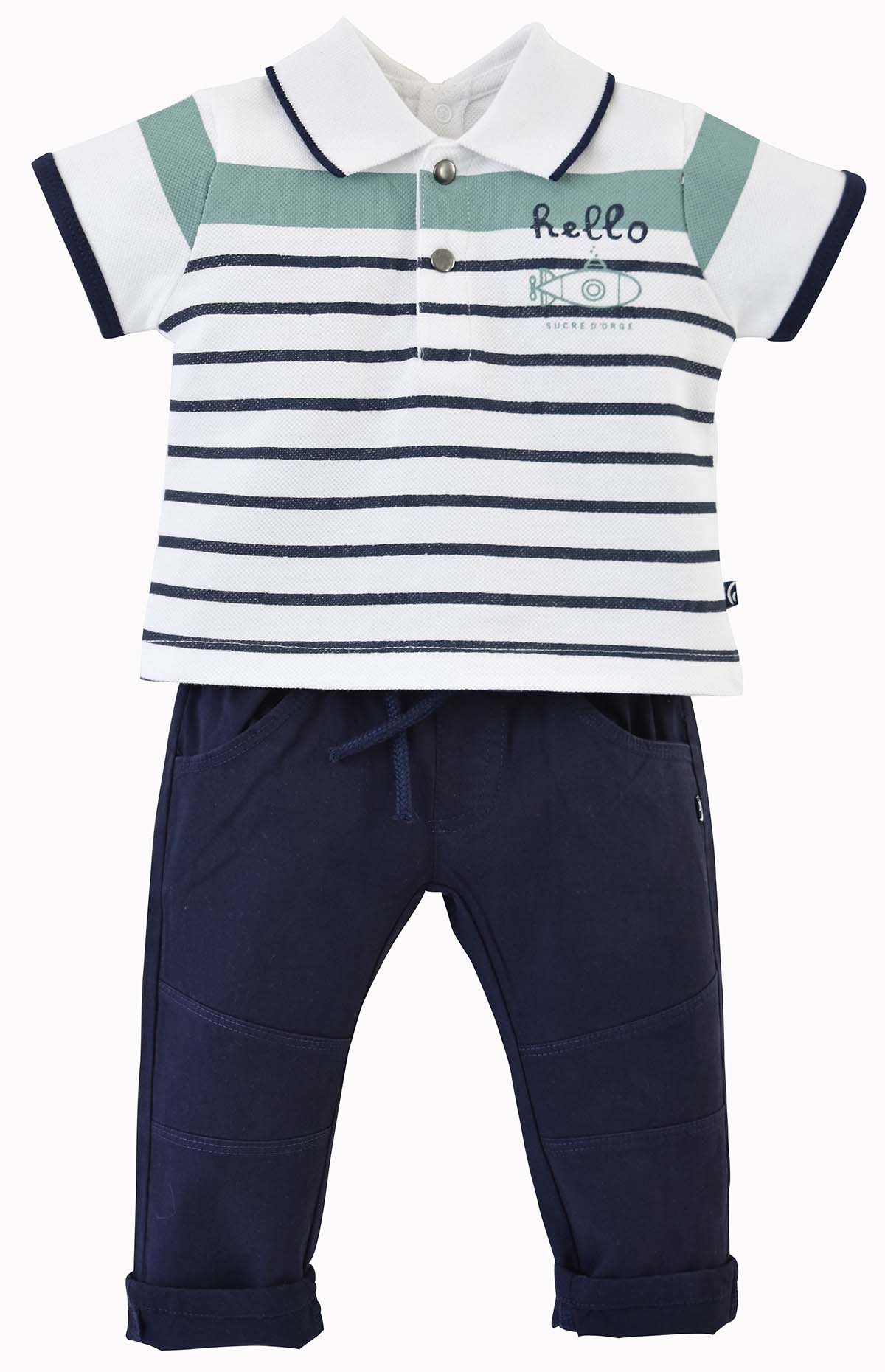 Ensemble pantalon et polo wasabi, SUCRE D'ORGE