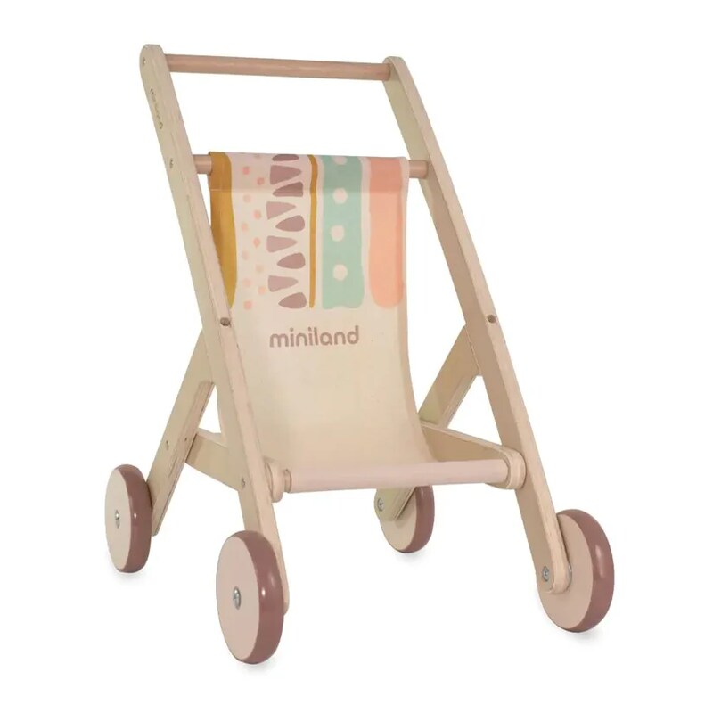 Poussette pour poupée en bois 100 % FSC, MINILAND