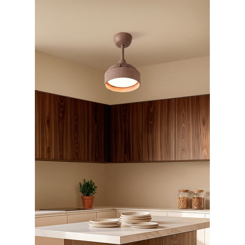 Ventilateur de plafond 40W silencieux Ø55cm avec pales rétractables et lumière LEDWIND CLEAR LAMP, CREATE