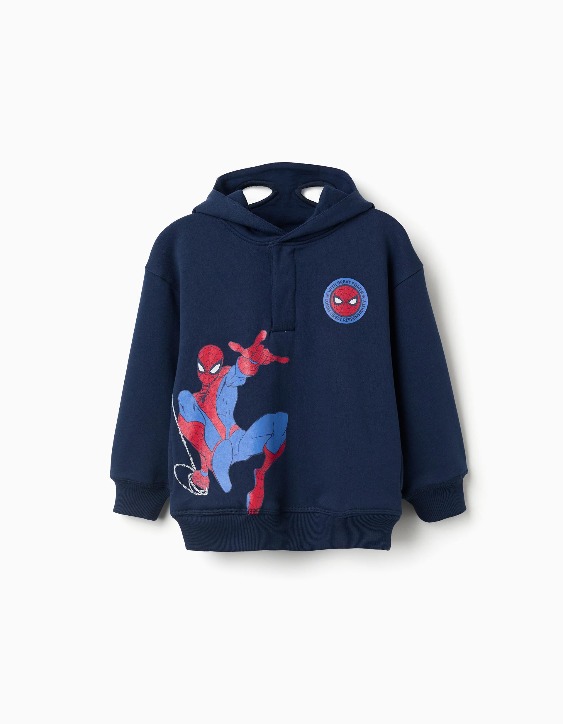 Sweat en coton peigné à capuche et imprimés Spider-Man, ZIPPY