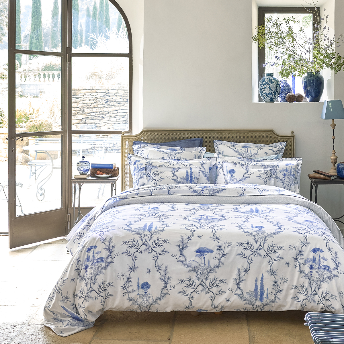 Housse de couette imprimée en satin de coton bio, LUBERON, ALEXANDRE TURPAULT