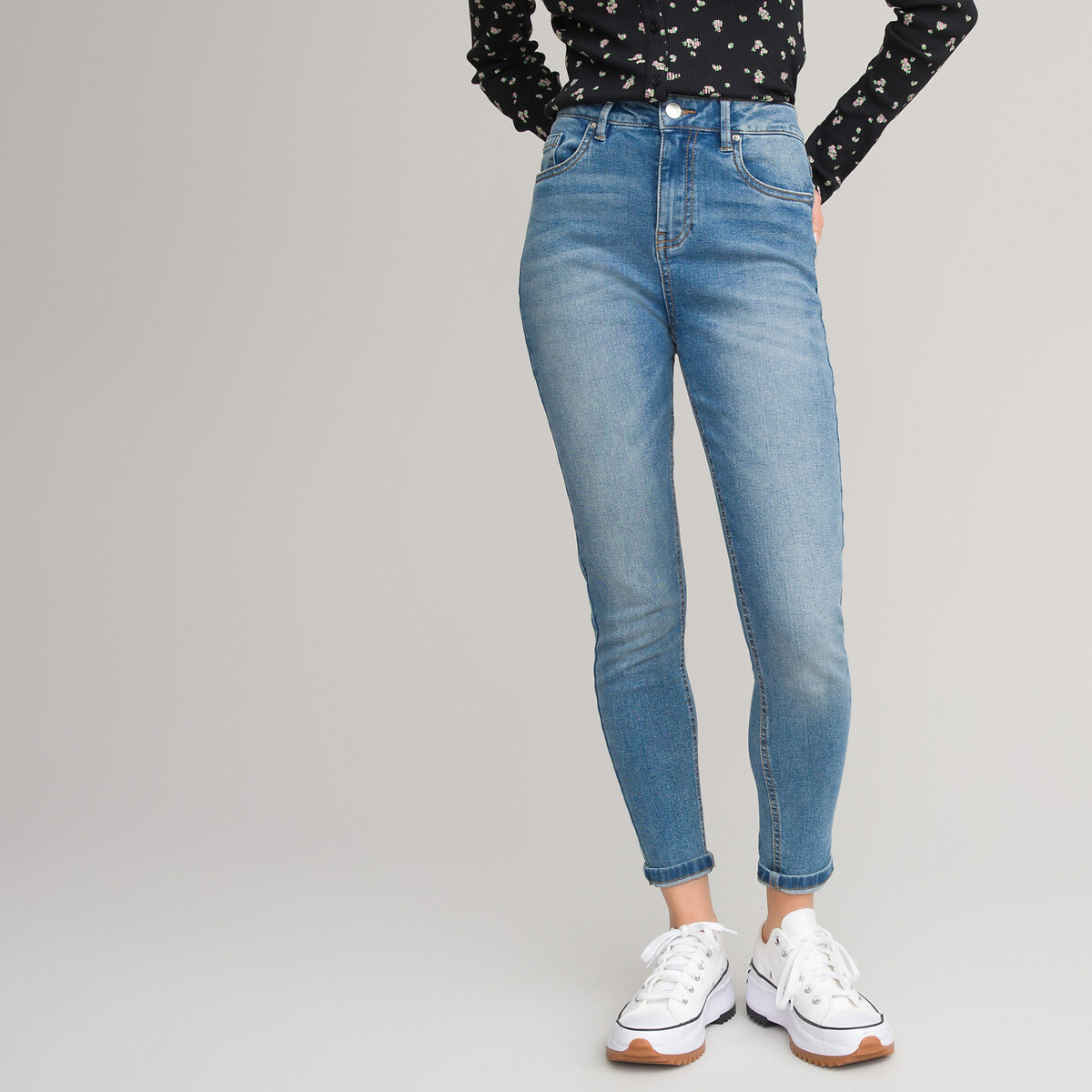Galeries Lafayette Fille Vêtements Pantalons & Jeans Jeans Taille haute Jean skinny taille haute Noir 