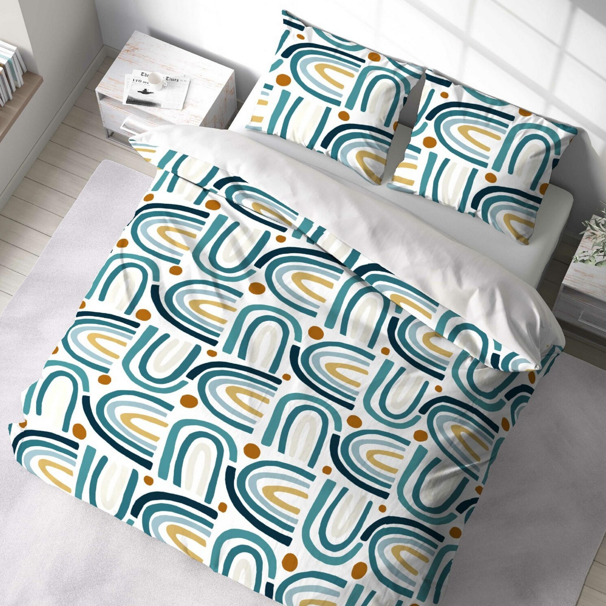 Parure de lit - housse de couette avec taies en microfibre, EDEN
