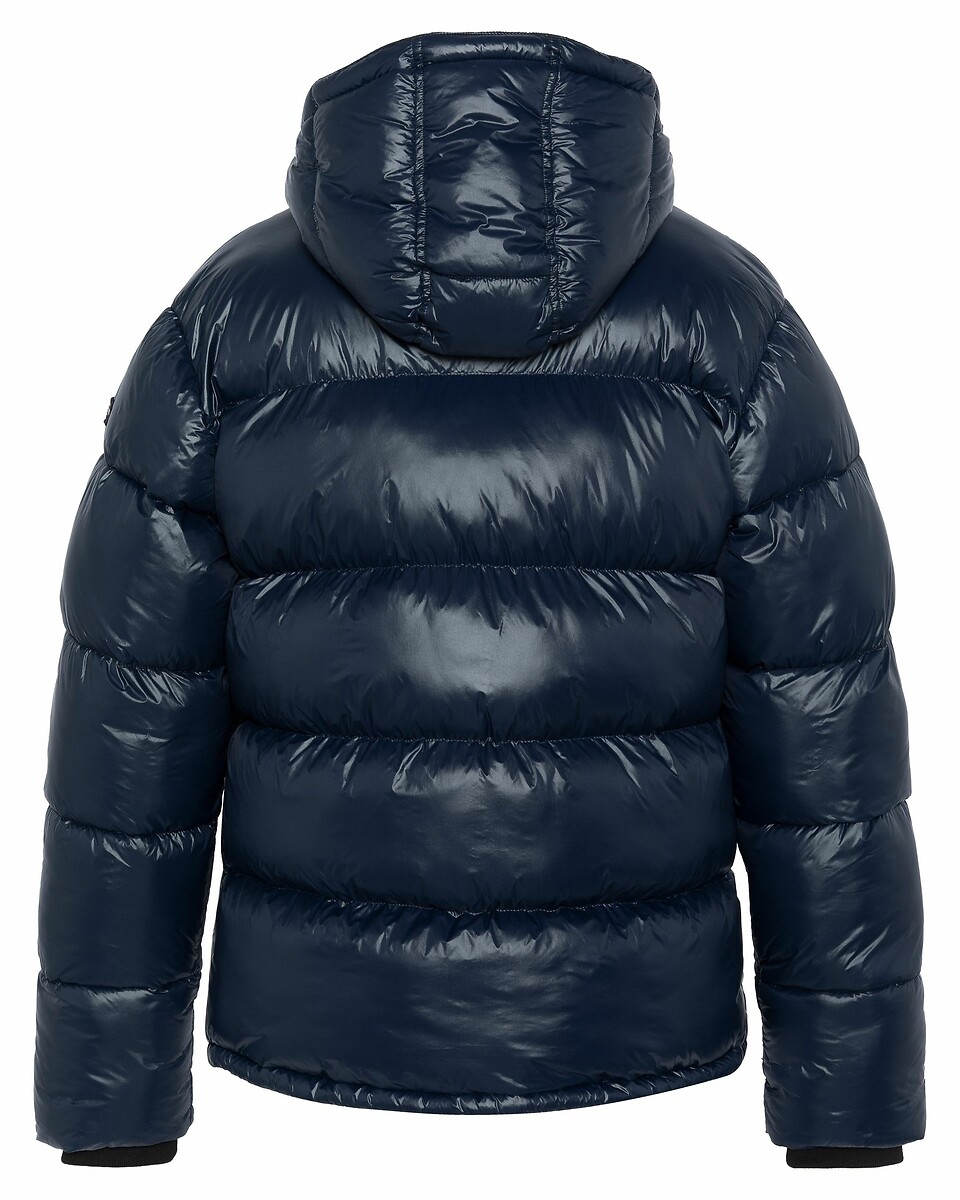 Columbus high shine padded puffer jacket with hood Schott La Redoute