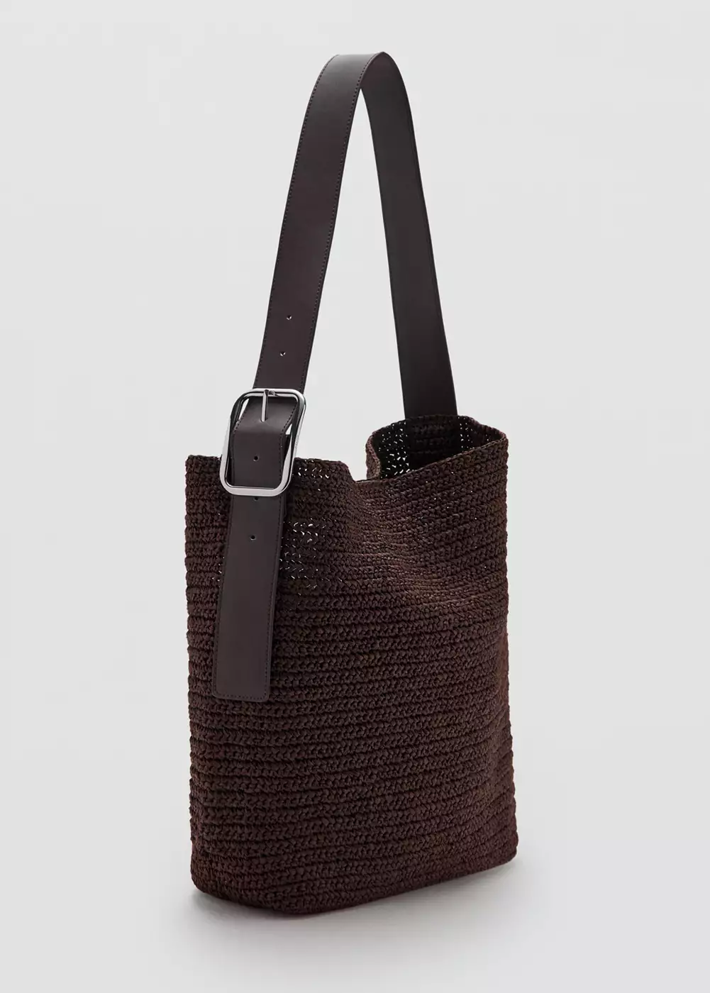 Sac shopper tressé, MANGO