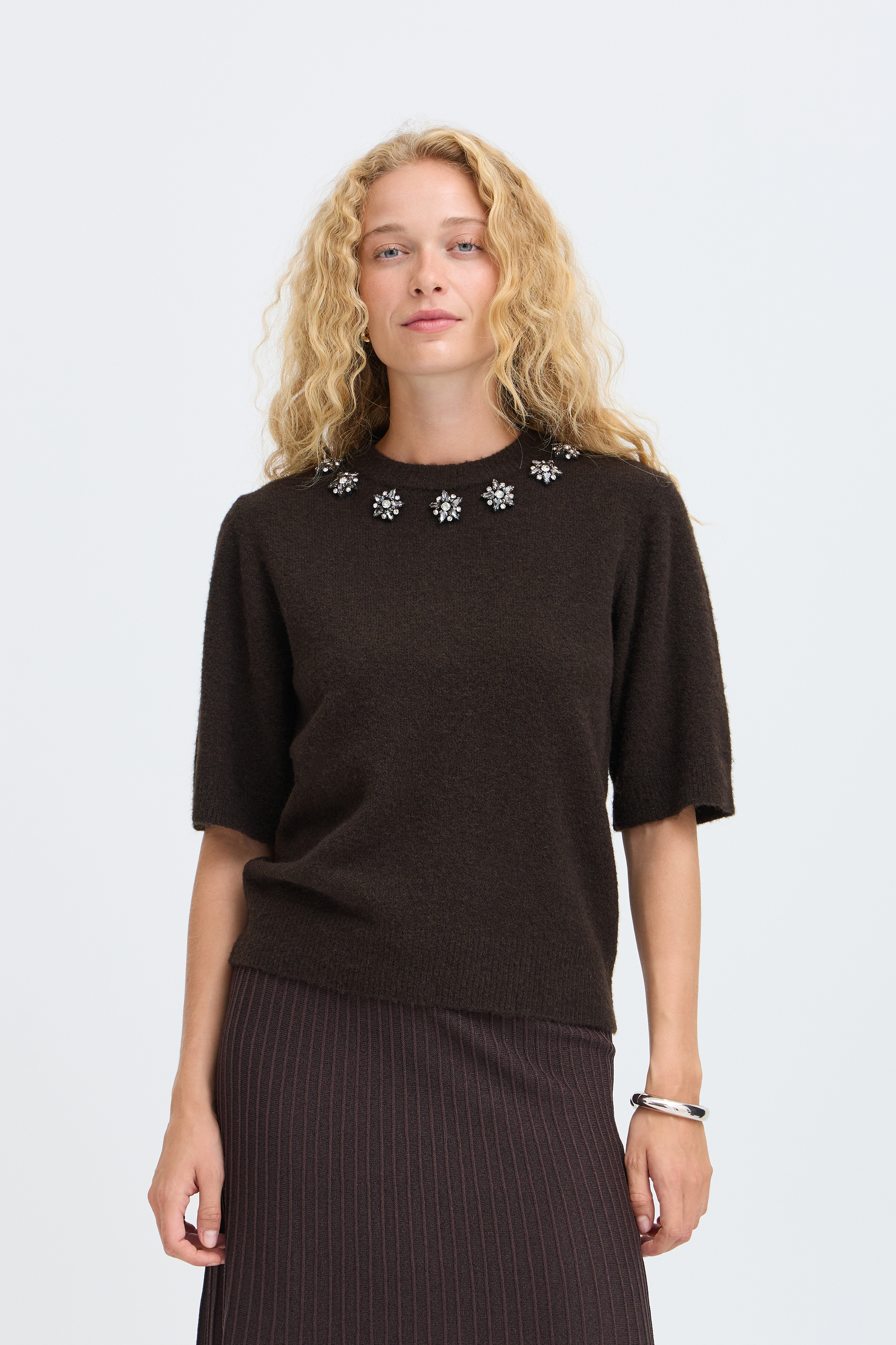 Pull en maille manches longues, B.YOUNG