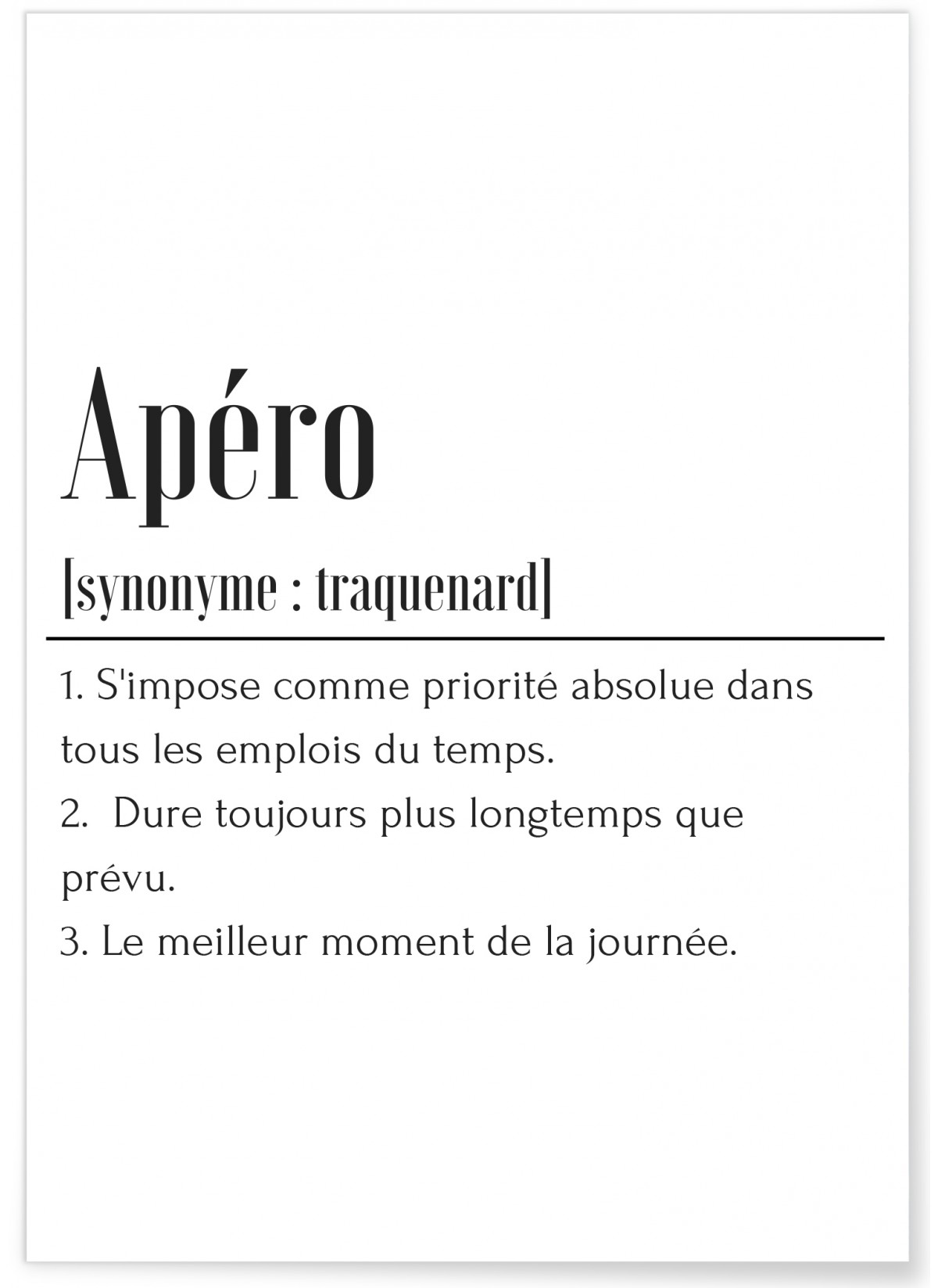 Affiche Définition Apéro, L'AFFICHERIE