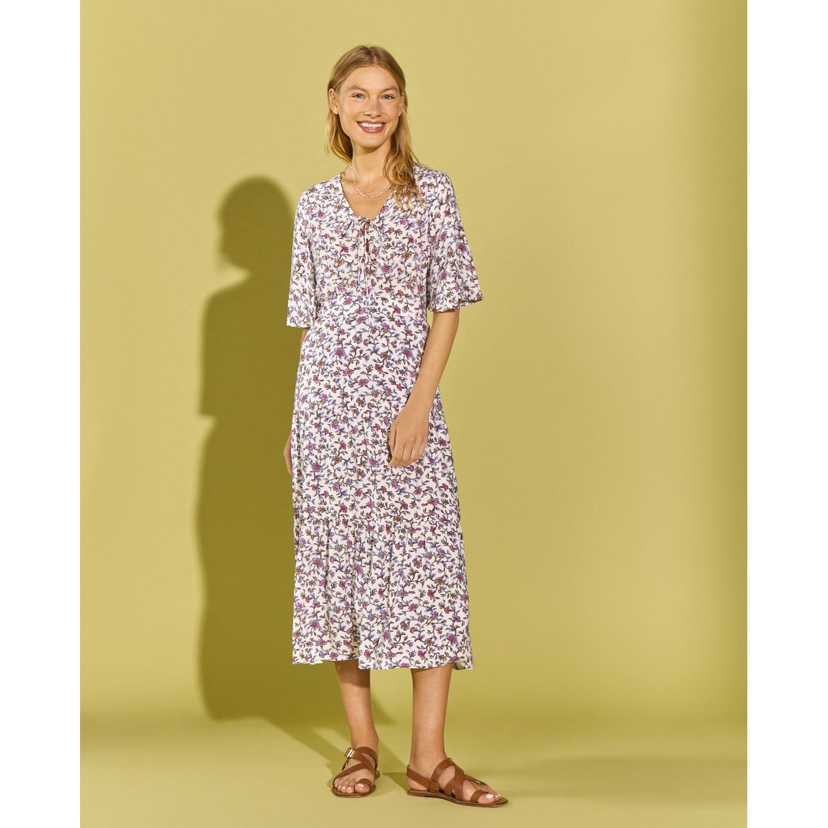 Jupe midi motif cru Southern Cotton La Redoute